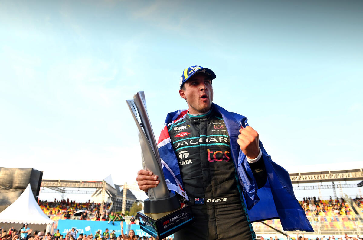 Mitch Evans and Jakarta Formula E trophy Mitch Evans and Jakarta Formula E trophy