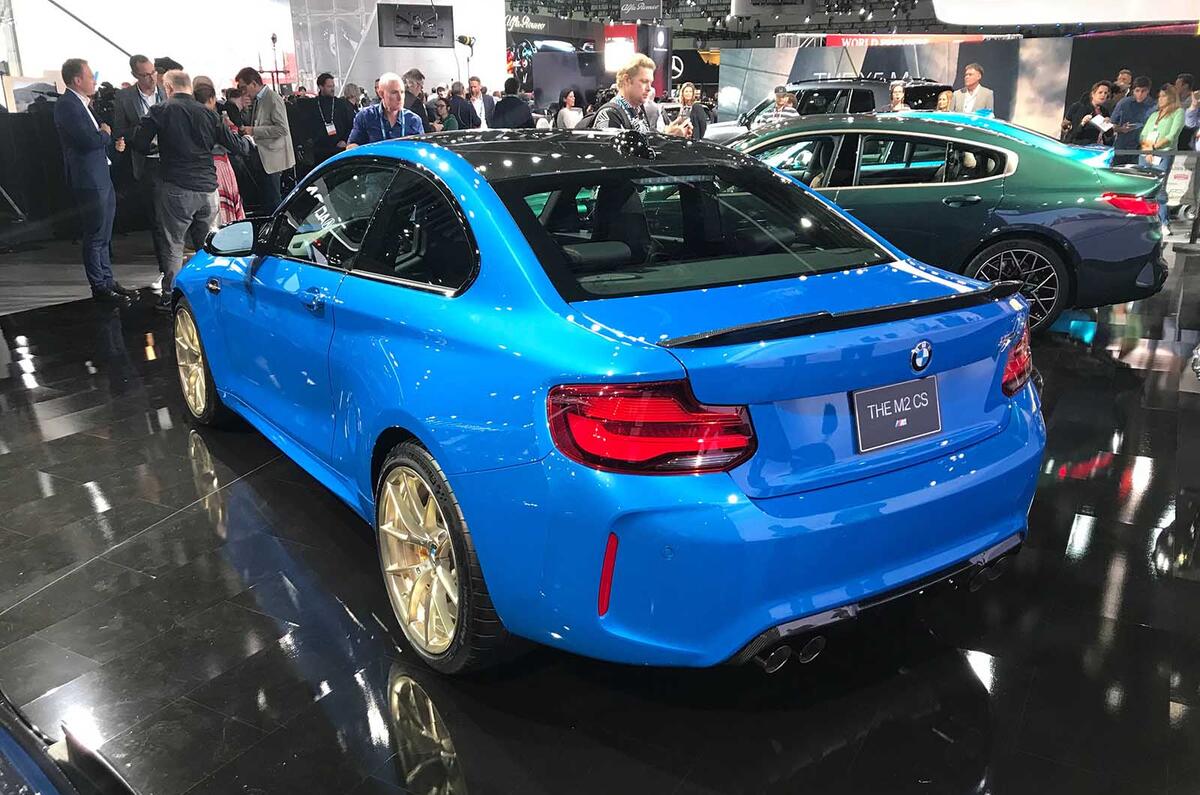 BMW M2 CS rear three quarter