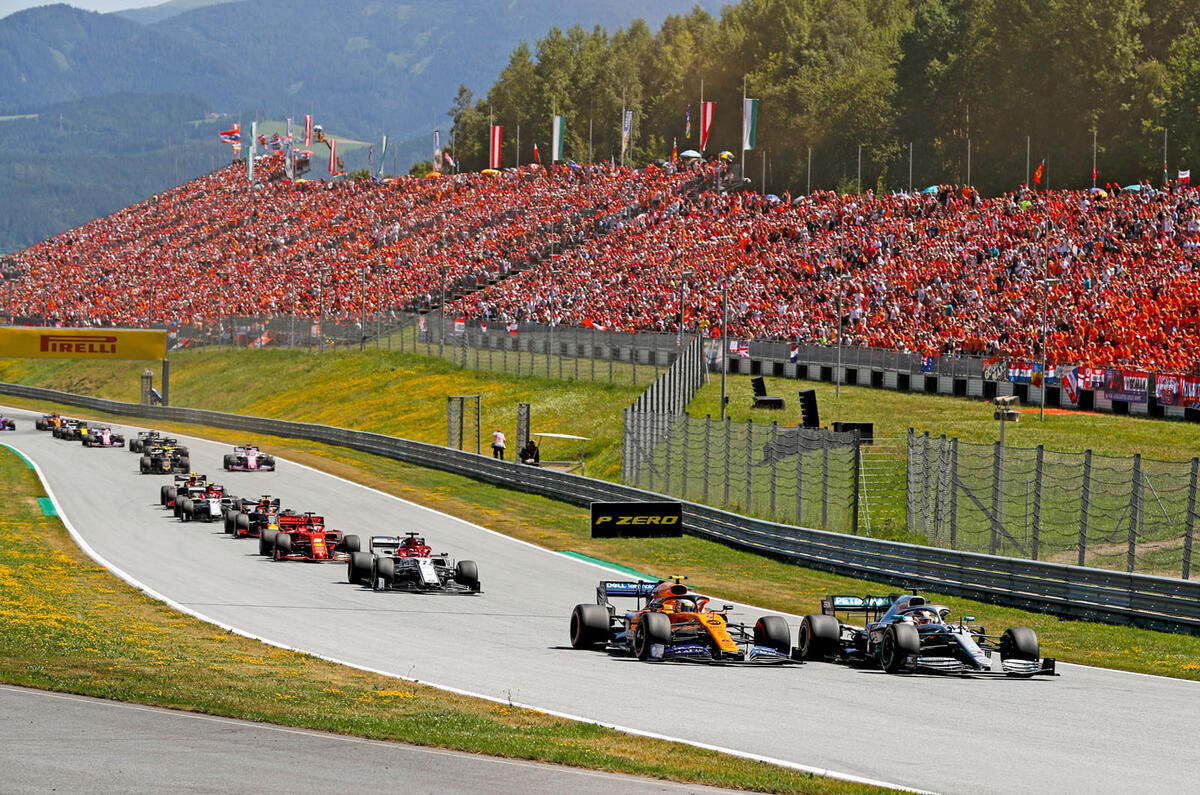 Grand Prix grandstand spectators
