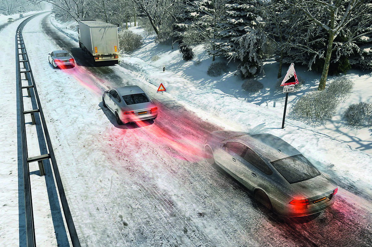 ABS: snow-covered road simulation 