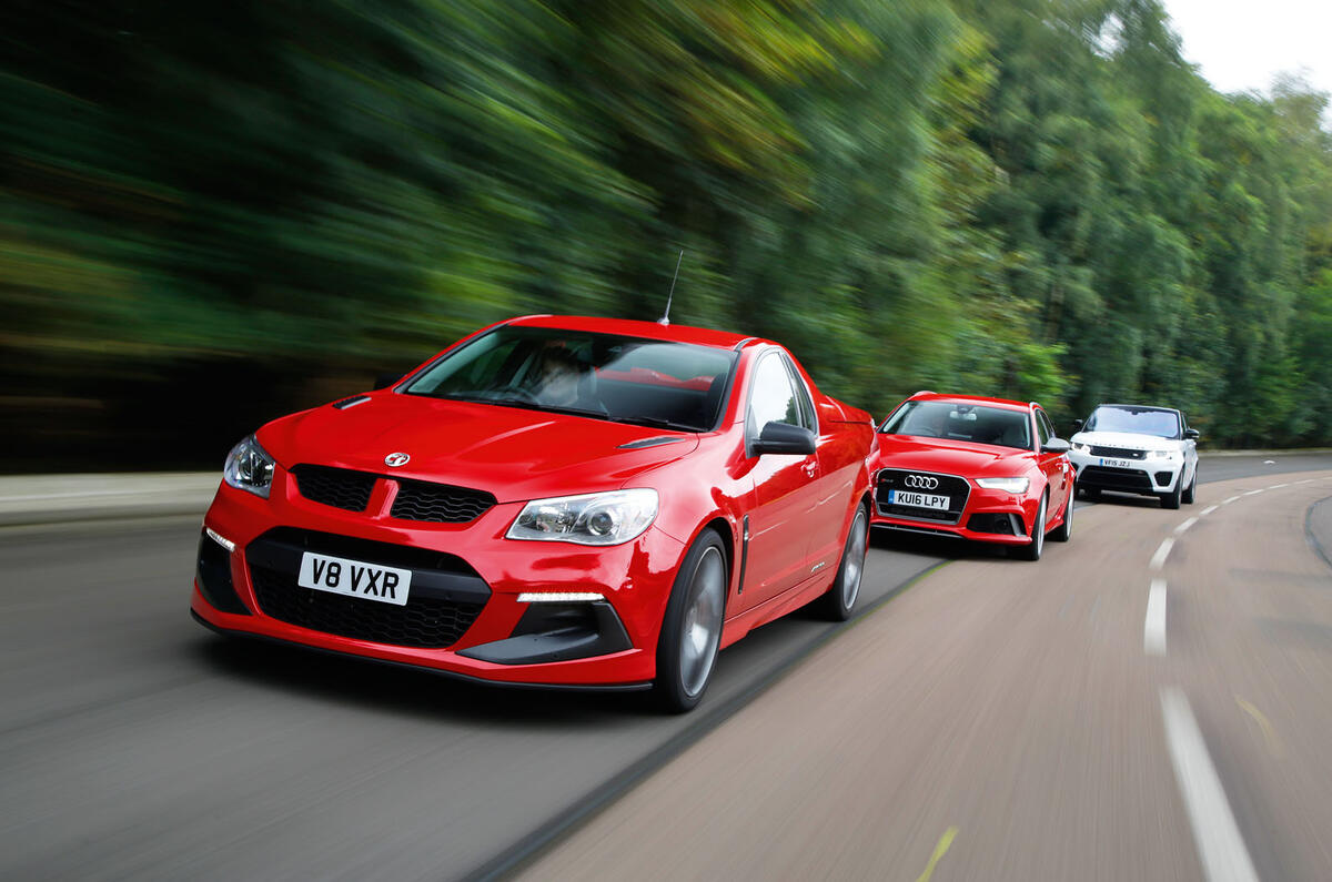 Vauxhall Maloo vs Audi RS6 vs Range Rover Sport SVR