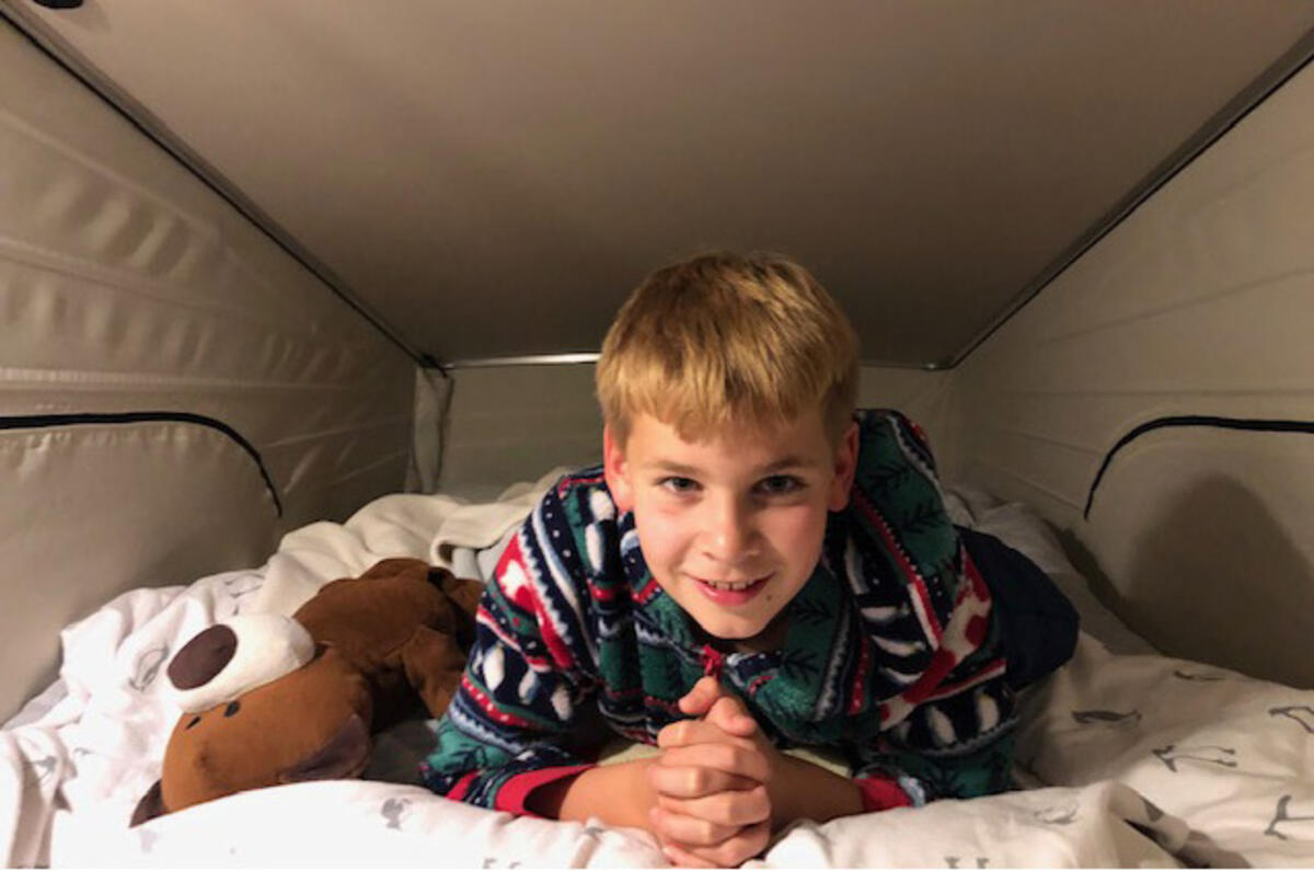 Mercedes Marco Polo camper van top sleeping area