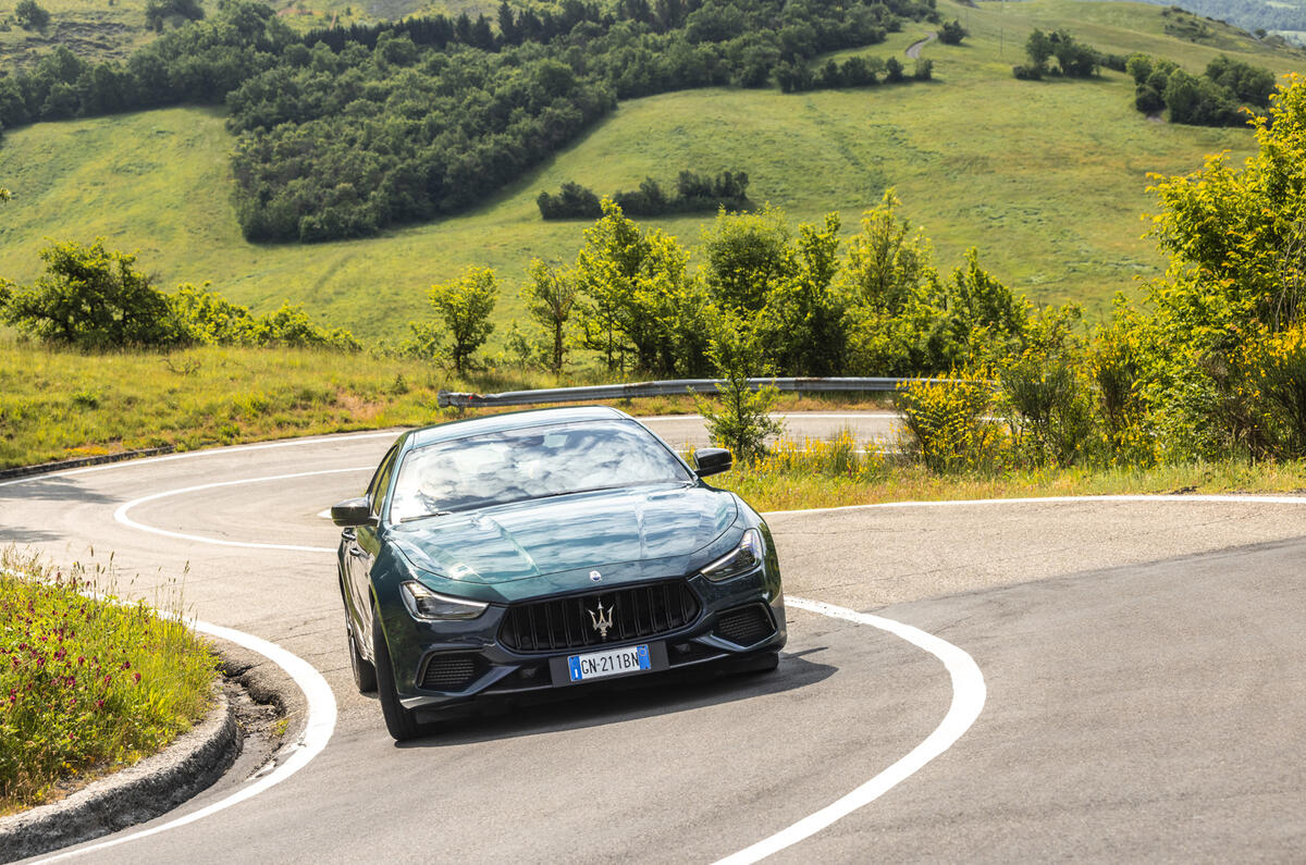 Maserati Ghibli cornering with a view Maserati Ghibli cornering with a view