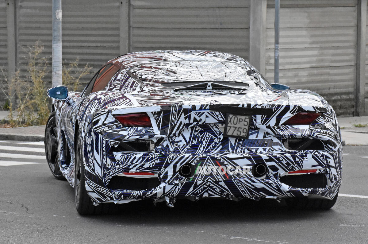 Maserati MC20 spy photos - rear left Maserati MC20 spy photos - rear left