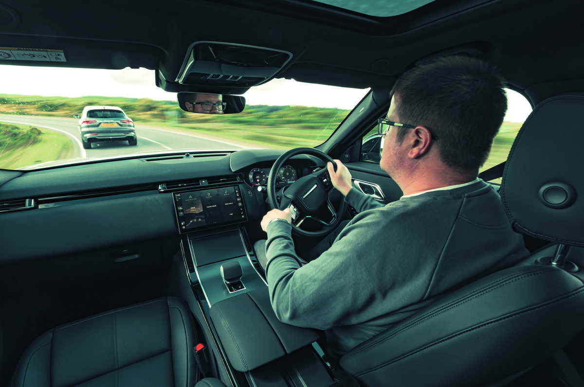Matt Saunders driving Range Rover Velar