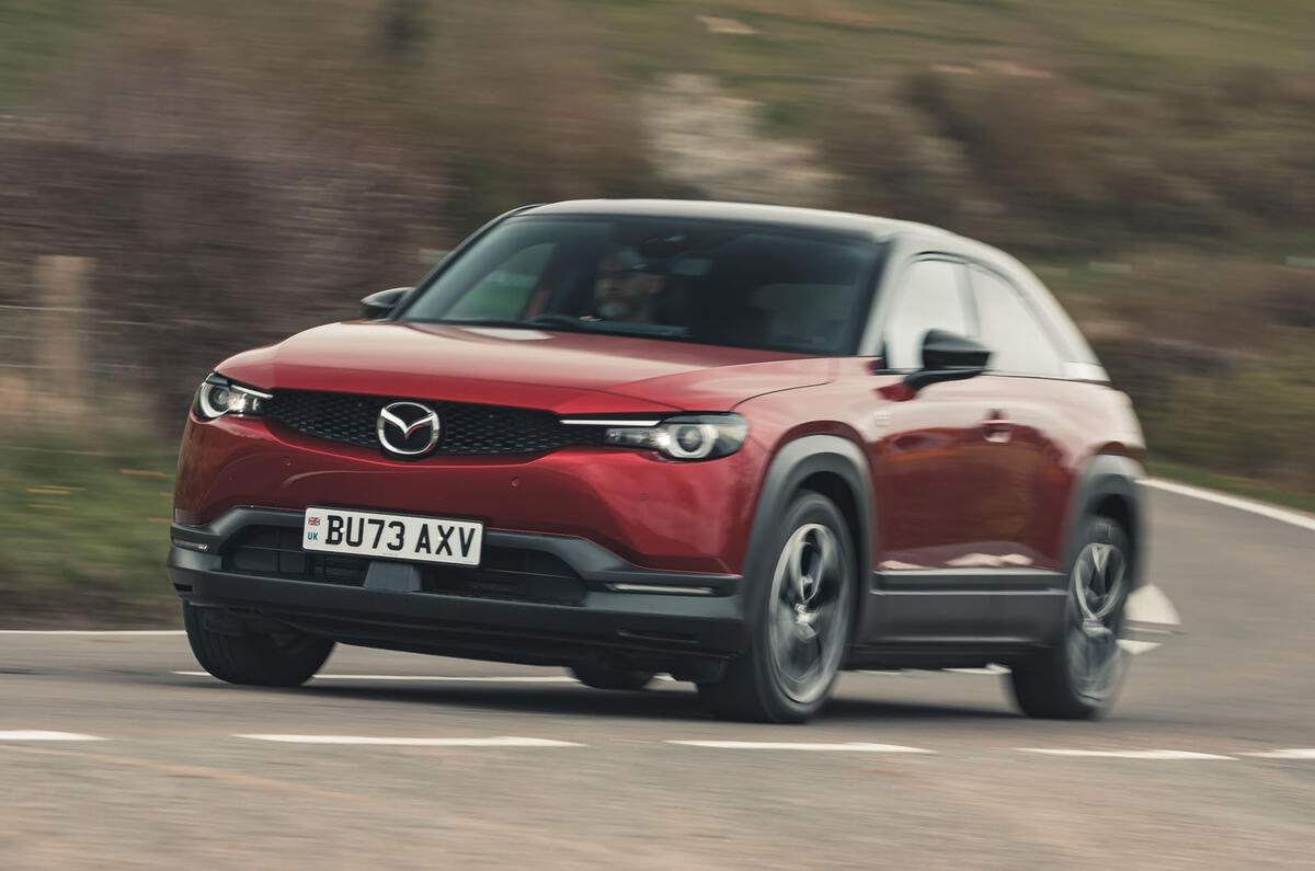 Mazda MX 30 front quarter tracking Mazda MX 30 front quarter tracking