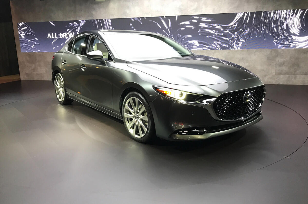 Mazda 3 2018 official reveal - LA show floor static saloon front