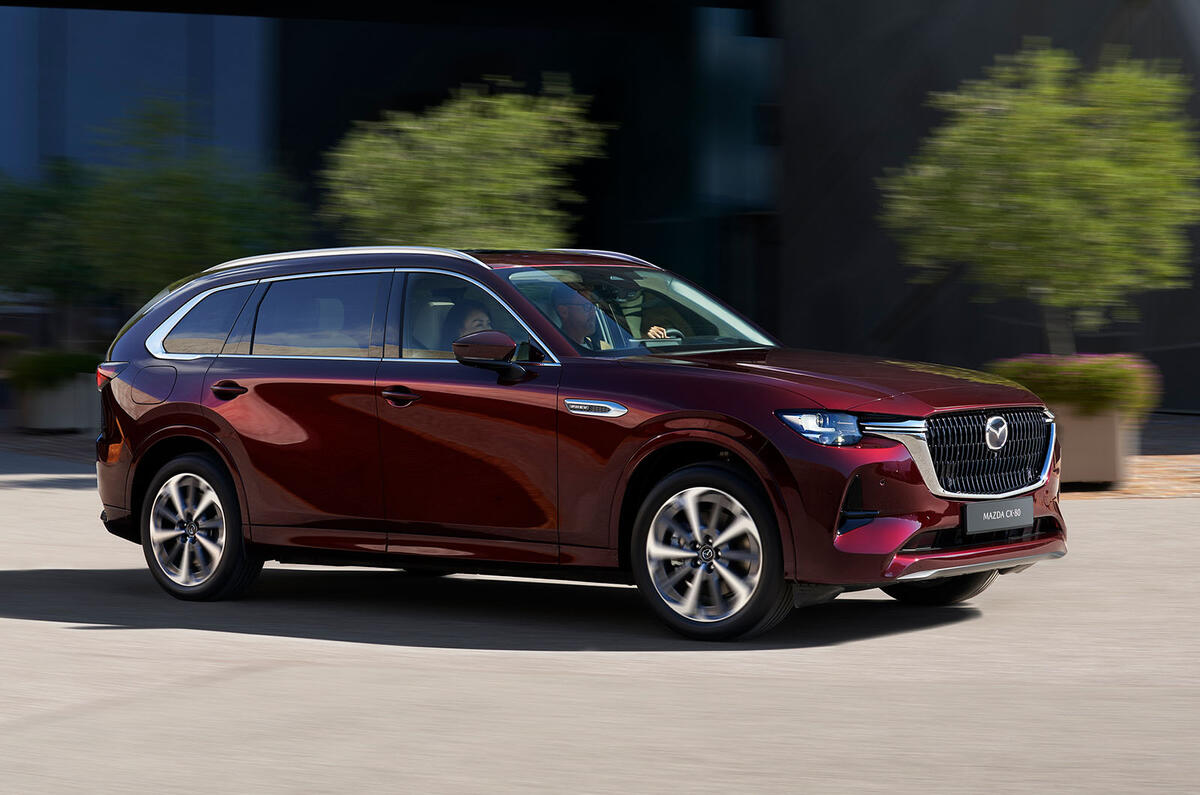 Mazda CX80 front three quarter lead Mazda CX80 front three quarter lead