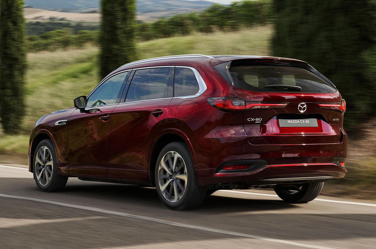 Mazda CX80 rear side Mazda CX80 rear side