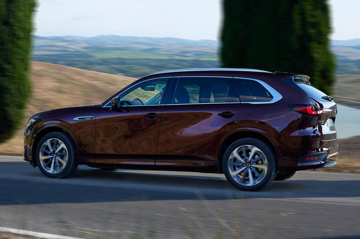 Mazda CX80 rear three quarter Mazda CX80 rear three quarter