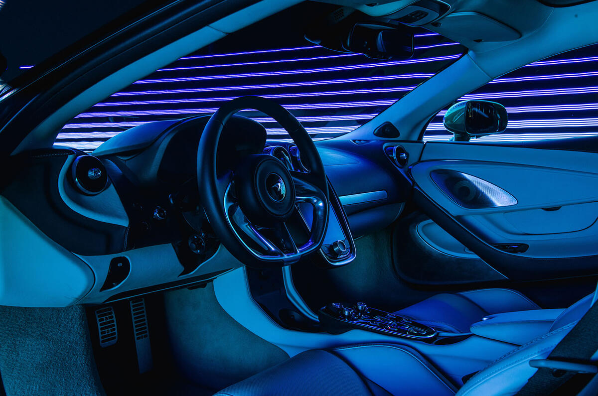 McLaren GT interior dark shot