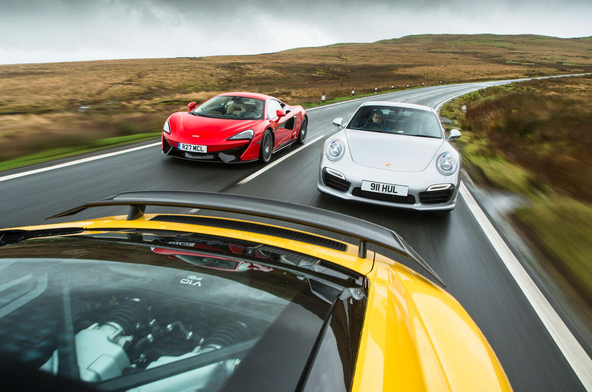 Audi R8, Porsche 911 and McLaren 570S