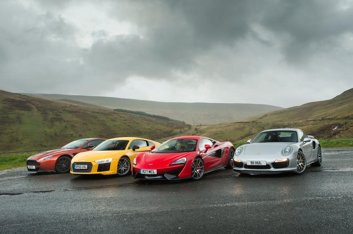 Audi R8, Porsche 911 and McLaren 570S