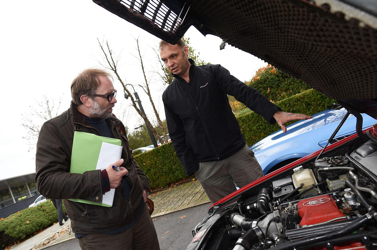 The cars of McLaren's workers