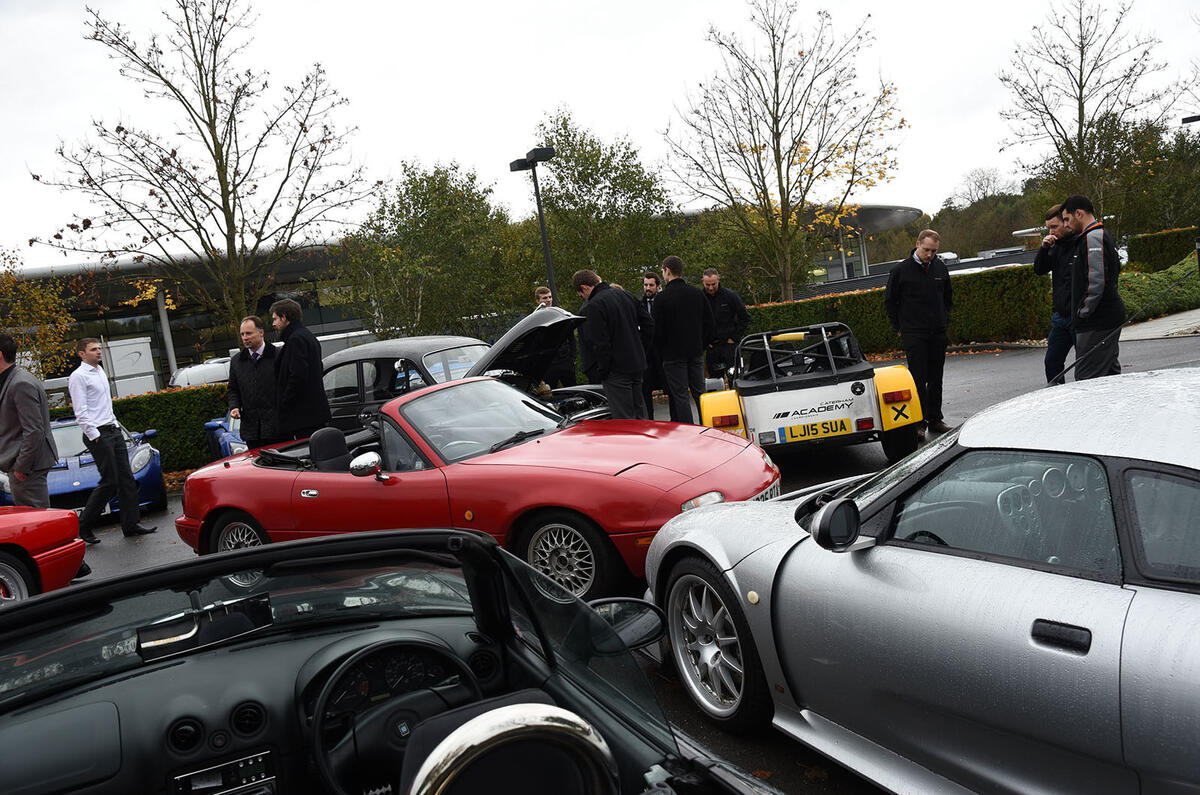 The cars of McLaren's workers
