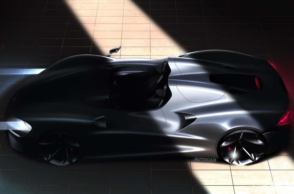 McLaren open-top speedster render - side