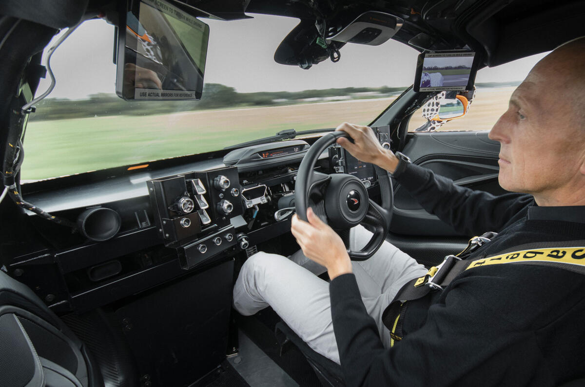 McLaren three-seat hyper-GT development mule first pictures