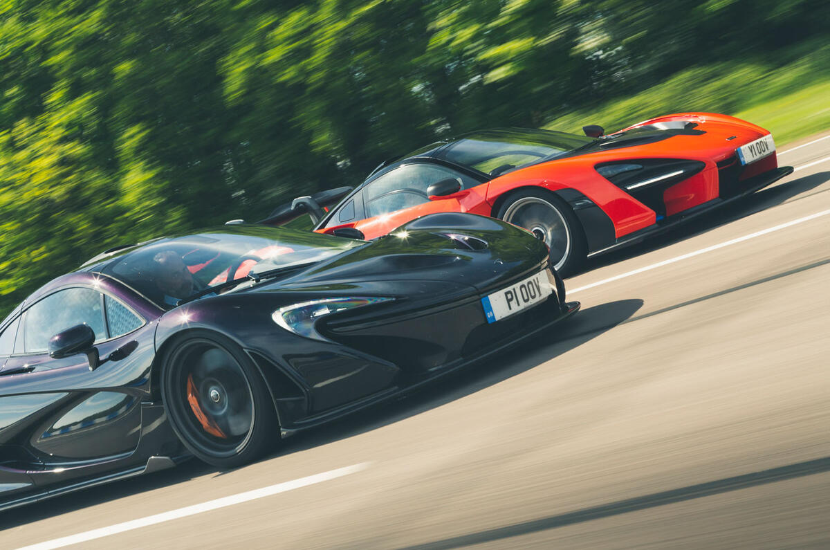 McLaren generations - P1 meets Senna front McLaren generations - P1 meets Senna front