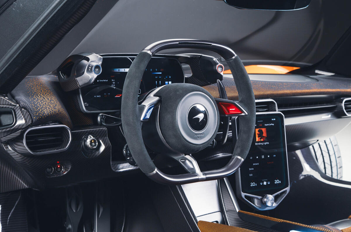 McLaren W1 revealed steering wheel close up McLaren W1 revealed steering wheel close up