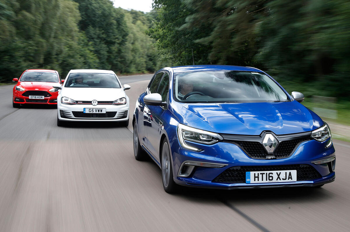 Renault Mégane GT vs Ford Focus vs VW Golf GTI