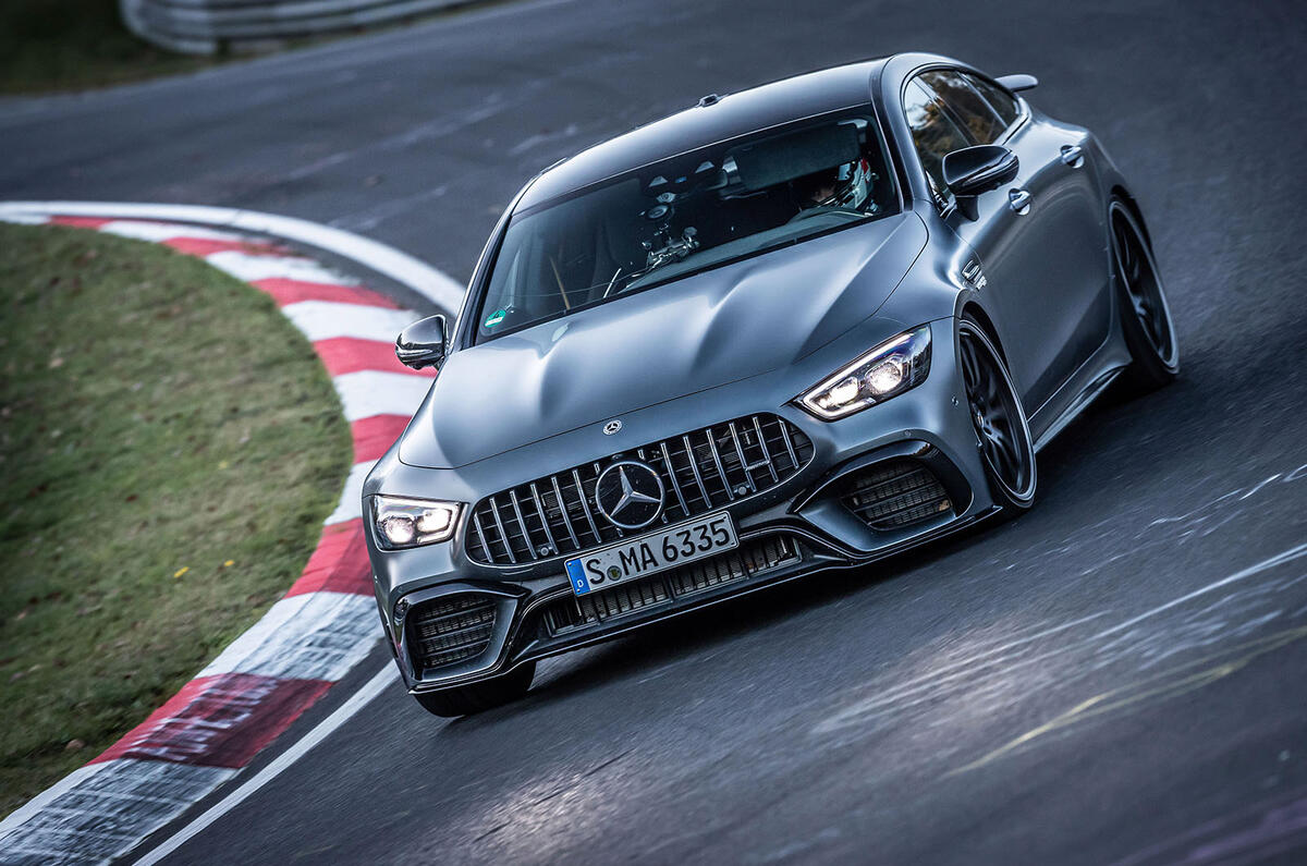 Mercedes-AMG GT 4-door coupe Nurburgring corner