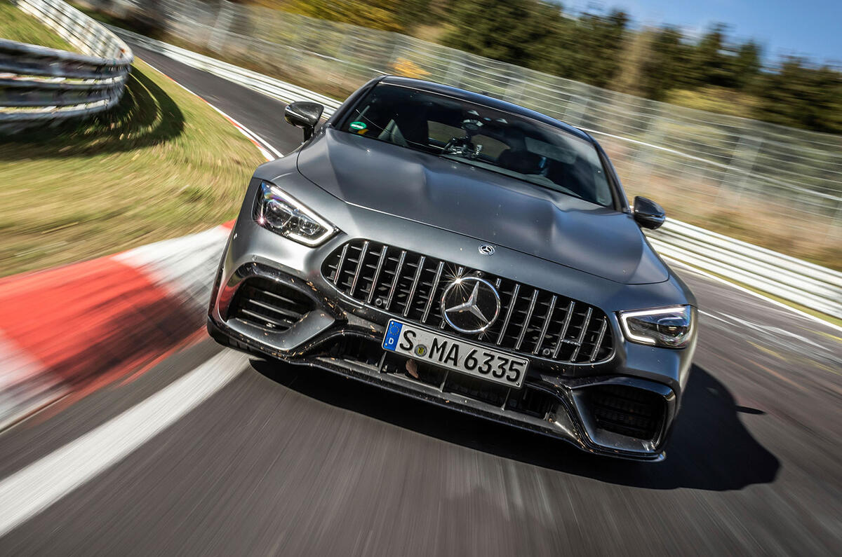 Mercedes-AMG GT 4-door coupe Nurburgring front Mercedes-AMG GT 4-door coupe Nurburgring front