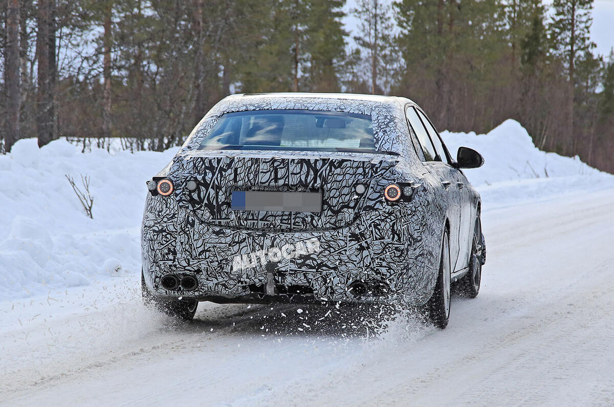Mercedes-AMG C53 spy images - back end Mercedes-AMG C53 spy images - back end