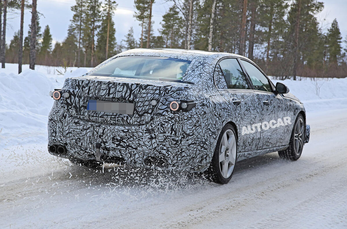 Mercedes-AMG C53 spy images - rear Mercedes-AMG C53 spy images - rear