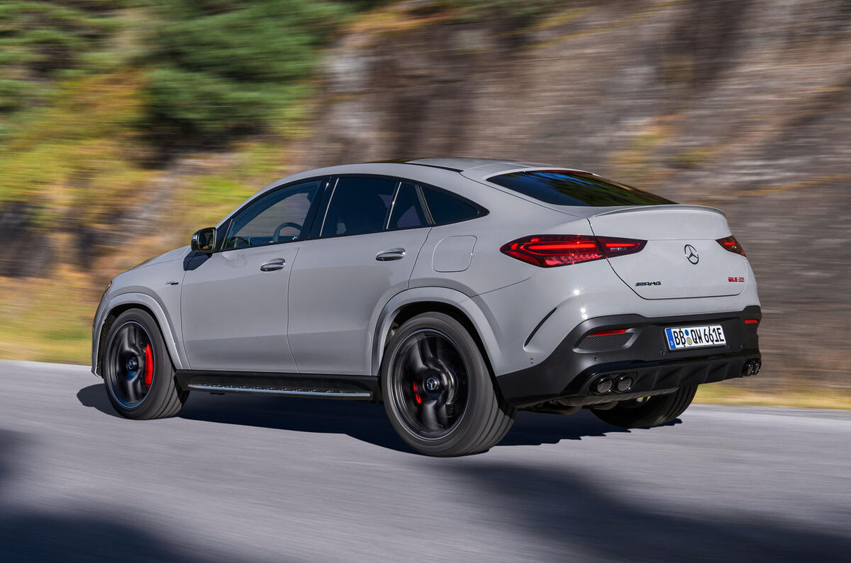 Mercedes AMG GLE 53 2024 rear quarter tracking