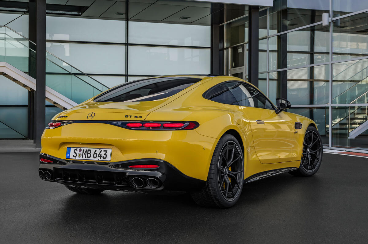 Mercedes AMG GT 43 rear quarter Mercedes AMG GT 43 rear quarter