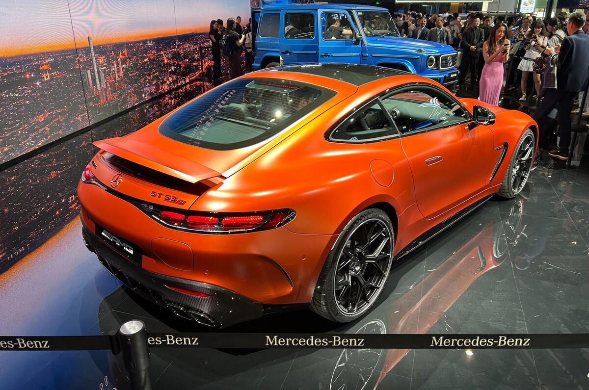 Mercedes AMG GT PHEV rear quarter Beijing motor show