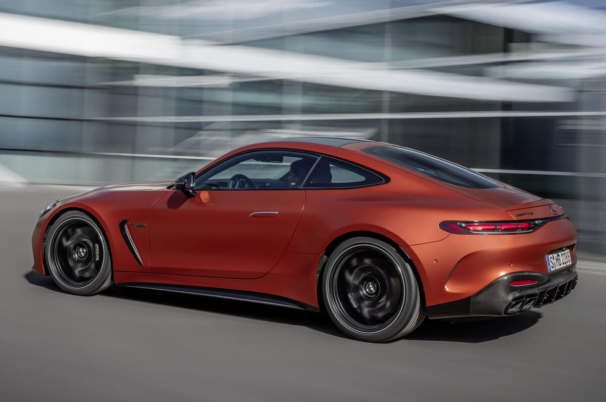 Mercedes AMG GT63 S E Performance cornering rear quarter Mercedes AMG GT63 S E Performance cornering rear quarter