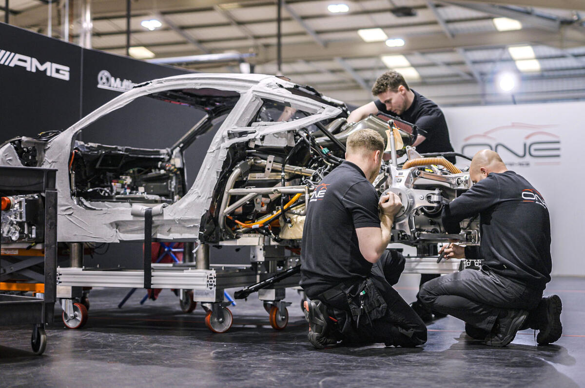 Mercedes amg one production build rear Mercedes amg one production build rear