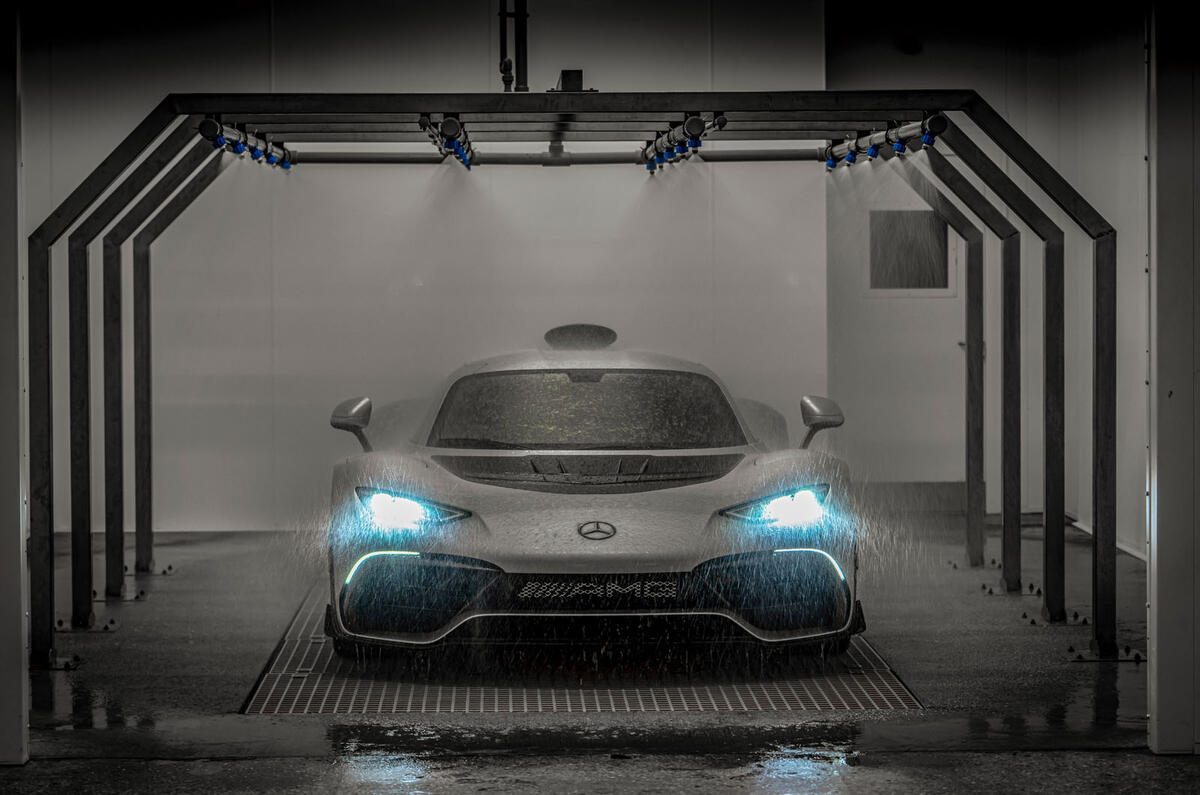 Mercedes amg one production rain test Mercedes amg one production rain test