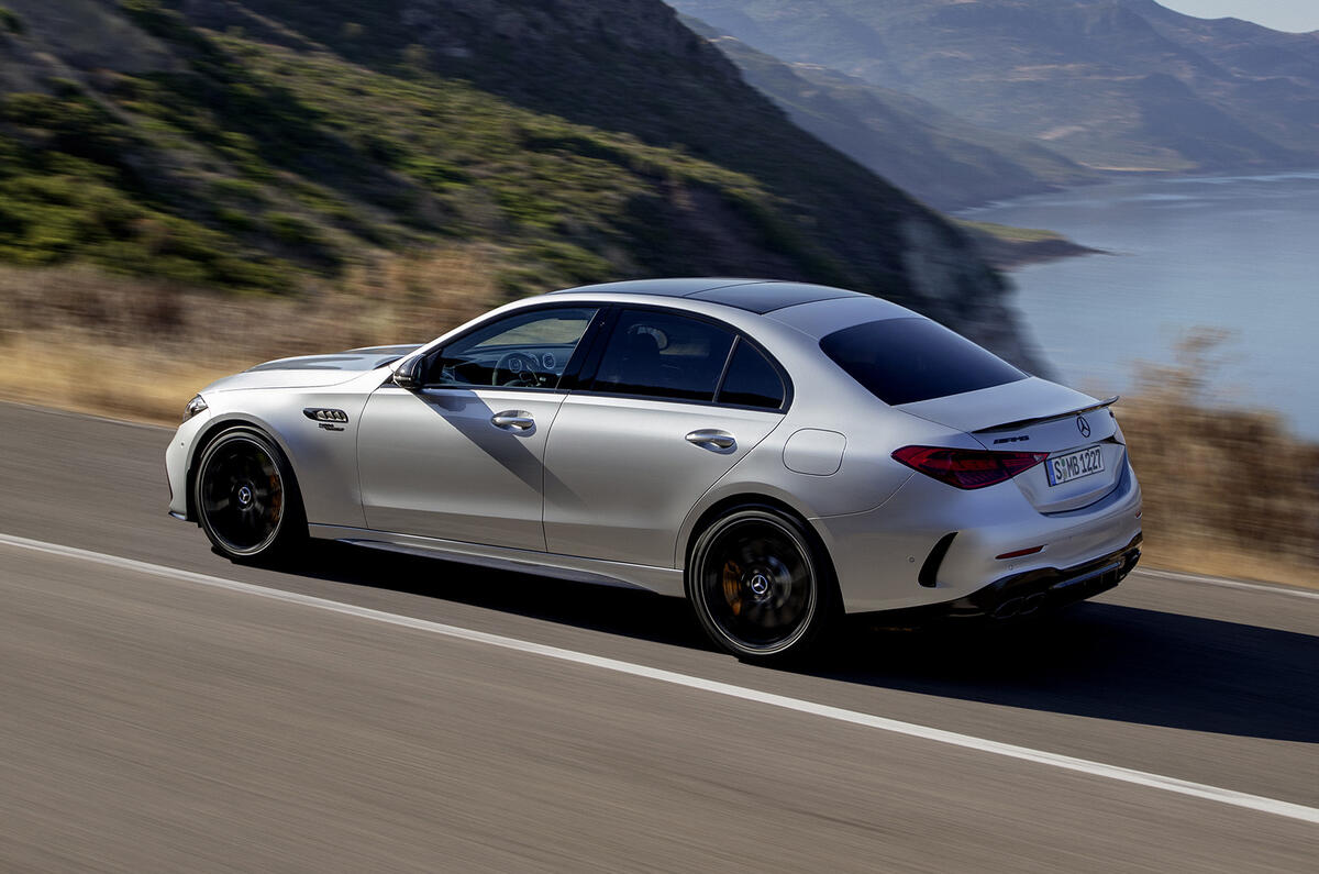 Mercedes AMG C63 side rear angle Mercedes AMG C63 side rear angle