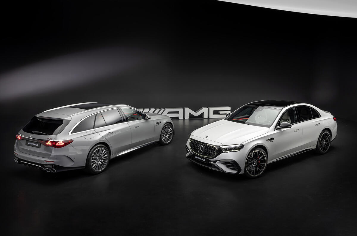 Mercedes AMG E53 estate and saloon side by side Mercedes AMG E53 estate and saloon side by side