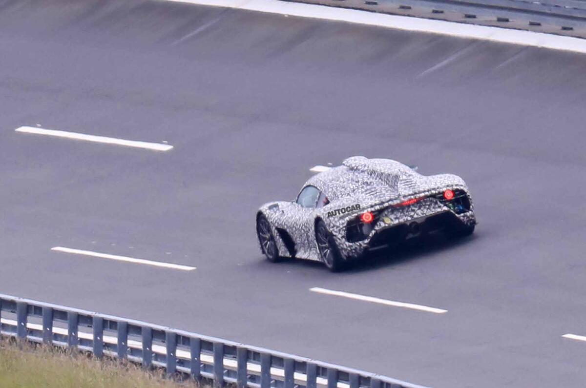 Mercedes AMG One spyshots rear track Mercedes AMG One spyshots rear track