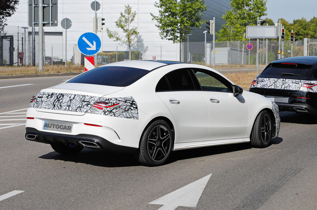 Mercedes Benz CLA 2023 protoype rear quarter white