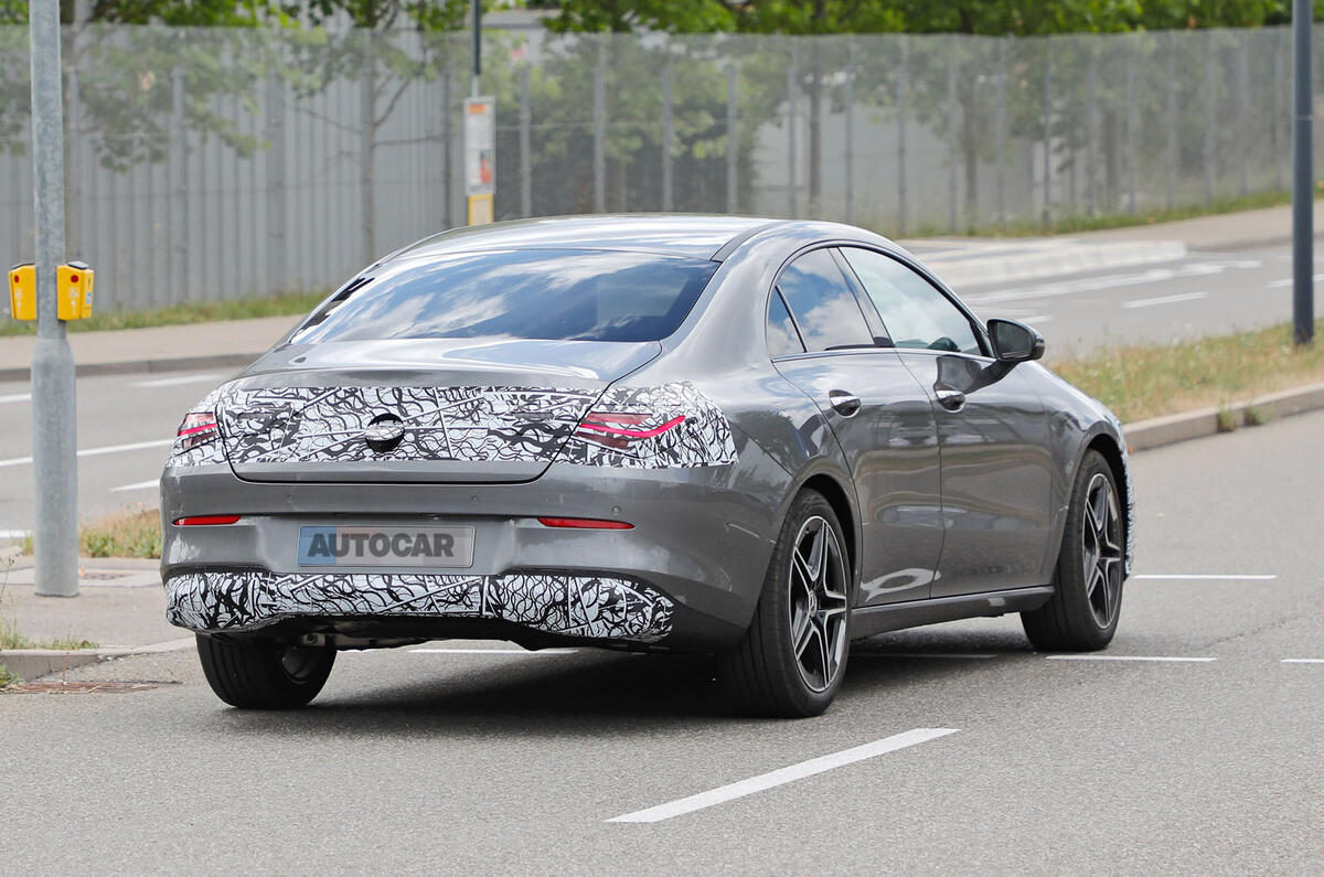 Mercedes Benz CLA 2023 protoype rear quarter