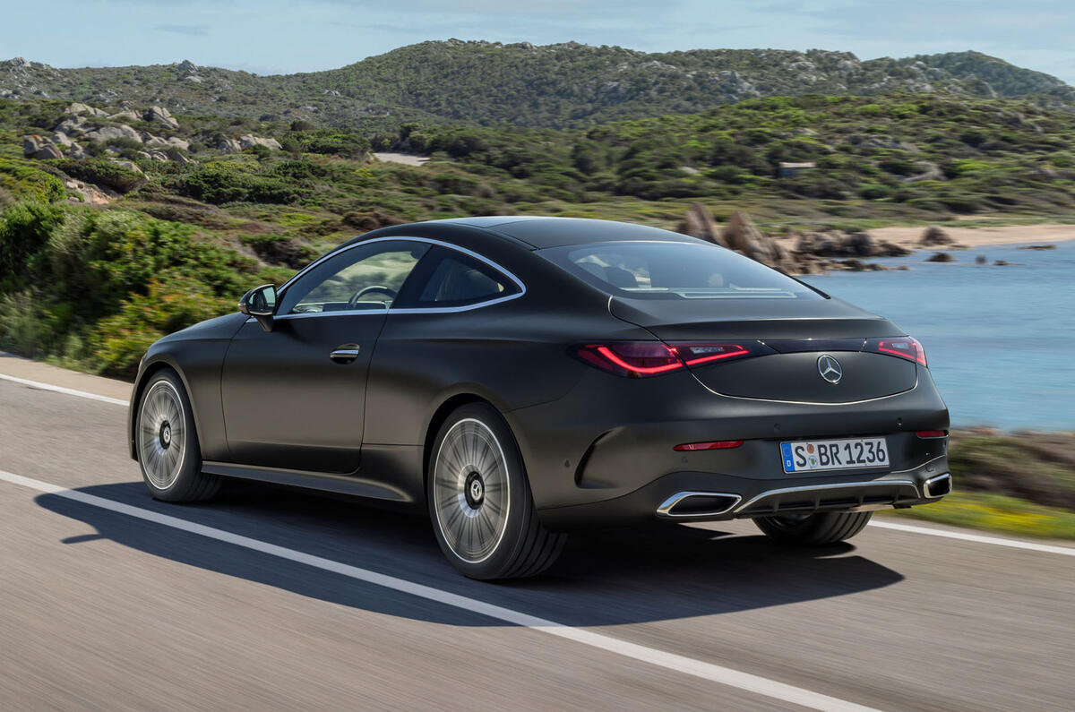 Mercedes Benz CLE 2024 rear quarter tracking Mercedes Benz CLE 2024 rear quarter tracking