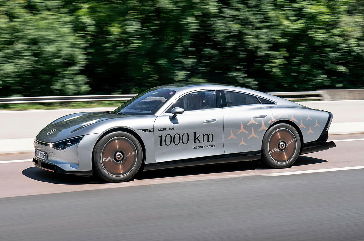 Mercedes Benz EQXX 2022 front quarter tracking Mercedes Benz EQXX 2022 front quarter tracking