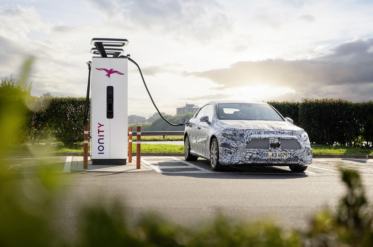 Mercedes Benz CLA prototype   Nada record charging Mercedes Benz CLA prototype   Nada record charging