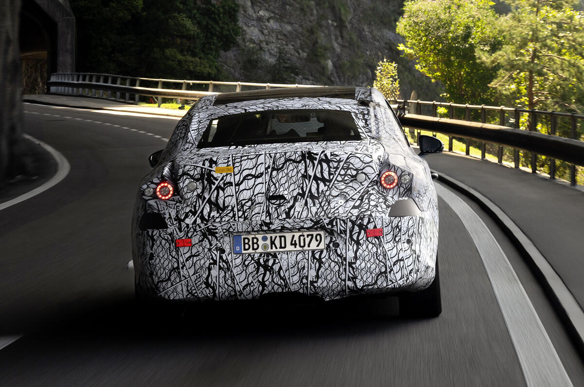 Mercedes Benz CLA prototype   Nada record rear Mercedes Benz CLA prototype   Nada record rear