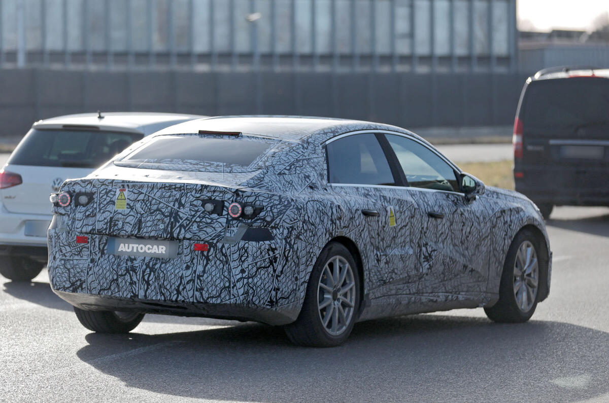 Mercedes C Class EV camo rear quarter Mercedes C Class EV camo rear quarter