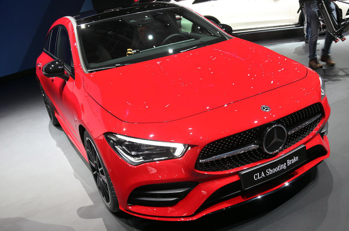 Mercedes CLA Shooting Brake Geneva press stand - front