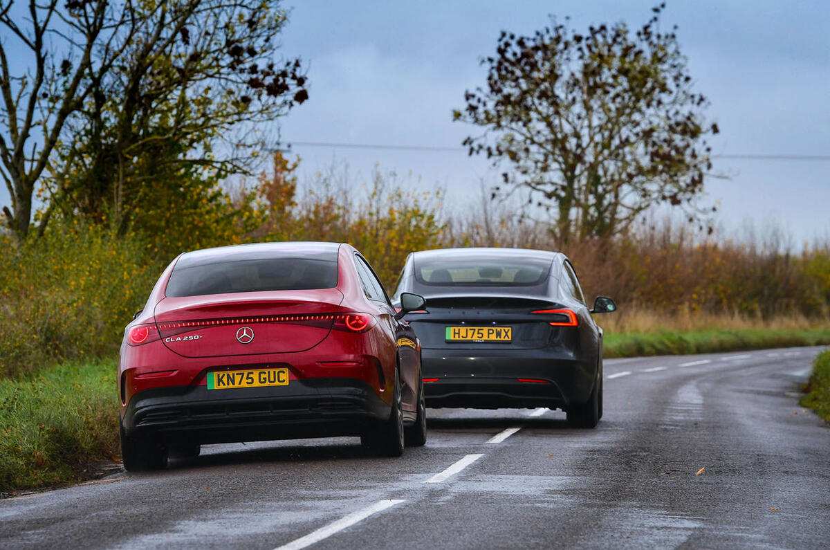 Mercedes CLA vs MG IM5 vs Tesla Model 3 comparison 2025 026