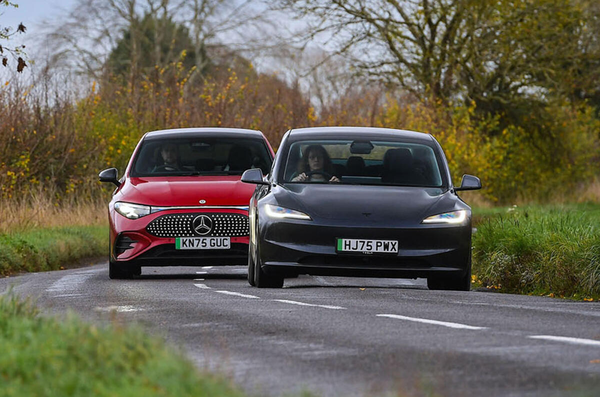 Mercedes CLA vs MG IM5 vs Tesla Model 3 comparison 2025 027