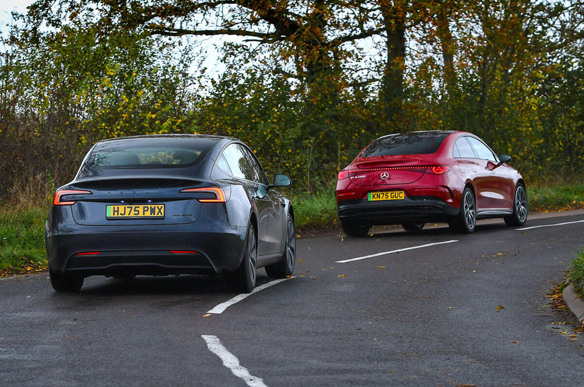 Mercedes CLA vs MG IM5 vs Tesla Model 3 comparison 2025 028