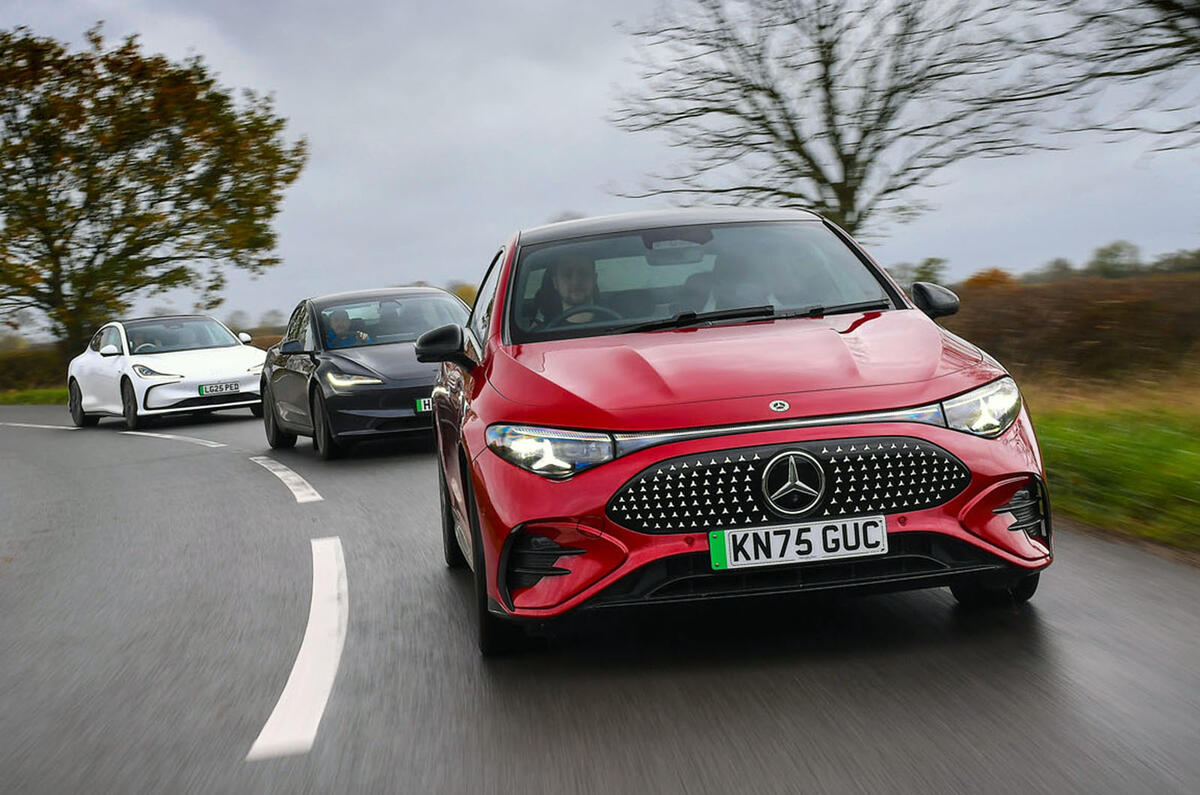 Mercedes CLA vs MG IM5 vs Tesla Model 3 comparison 2025 030