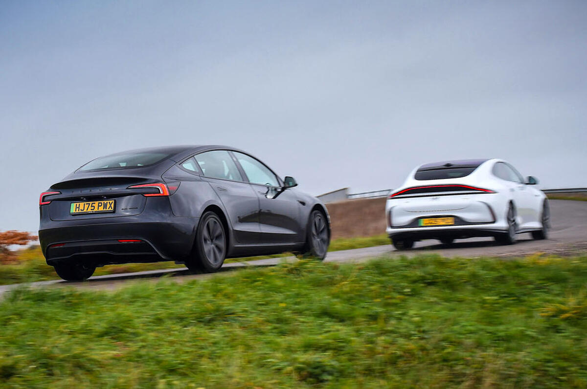 Mercedes CLA vs MG IM5 vs Tesla Model 3 comparison 2025 031